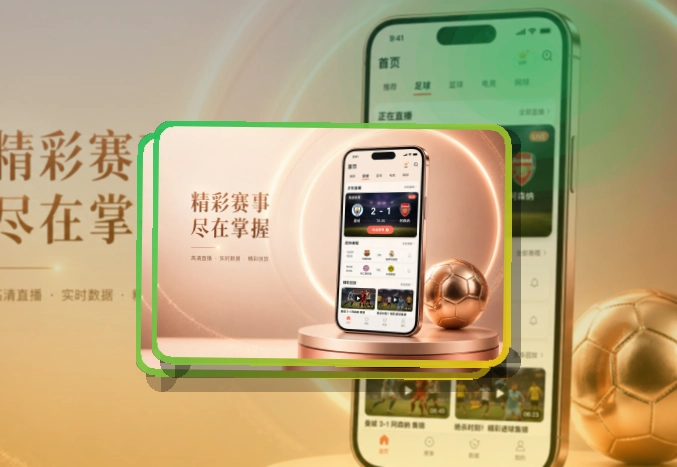 沉浸式App入口 · 手机赛事中心 · 多场赛事切换更清楚界面展示